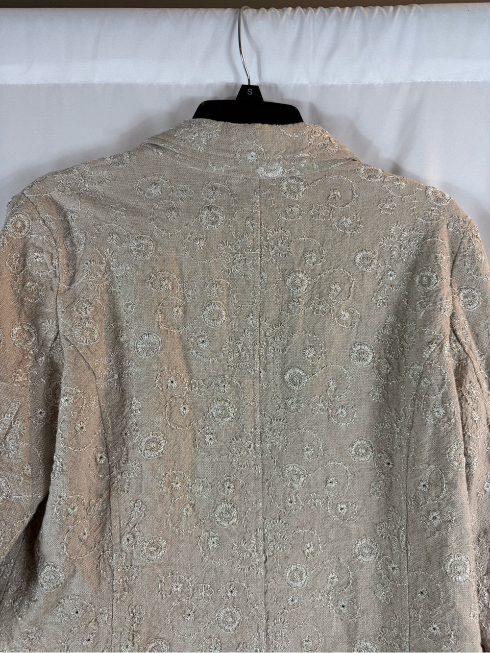 Boho Cottagecore Coldwater Creek Ivory LinenBlend Floral
Embroidered PM Jacket - Picture 13 of 14